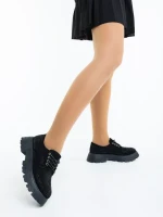 Norya fekete női alkalmi cipő textil anyagból