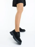 Norya fekete női alkalmi cipő textil anyagból