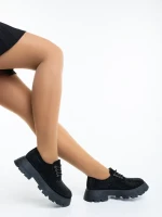 Norya fekete női alkalmi cipő textil anyagból