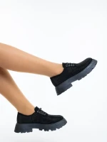 Norya fekete női alkalmi cipő textil anyagból