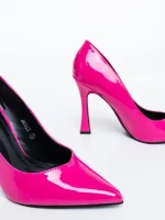 Saena rózsaszin női magassarkú cipő lakkozott ökológiai bőrből