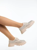 Norya bézs női alkalmi cipő textil anyagból