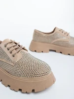 Norya bézs női alkalmi cipő textil anyagból