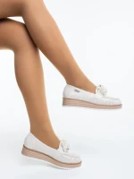 Diruna világos bézs női félcipő textil anyagból