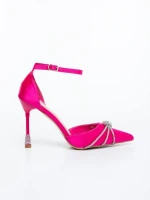 Norelia rózsaszin női magassarkú cipő textil anyagból