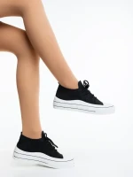 Iraza fekete női tornacipő, textil anyagból készült