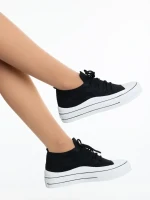 Iraza fekete női tornacipő, textil anyagból készült