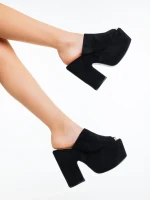 Lazara fekete női papucs textil anyagból