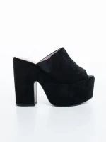 Lazara fekete női papucs textil anyagból