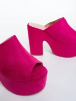 Lazara fukszia női papucs textil anyagból