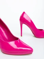 Rhoda rózsaszin női magassarkú cipő lakkozott ökológiai bőrből