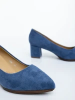 Naraza kék női magassarkú cipő textil anyagból