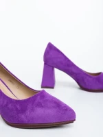 Saida lila női magassarkú cipő textil anyagból