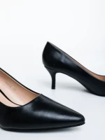 Maera fekete női magassarkú cipő ökológiai bőrből