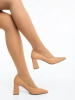 Ludena tevebarna női magassarkú cipő ökológiai bőrből