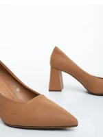 Ludena tevebarna női magassarkú cipő ökológiai bőrből