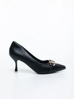 Elsena fekete női magassarkú cipő ökológiai bőrből