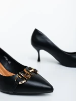 Elsena fekete női magassarkú cipő ökológiai bőrből