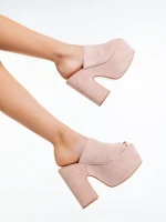 Lazara rózsaszin női papucs textil anyagból