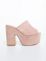 Lazara rózsaszin női papucs textil anyagból