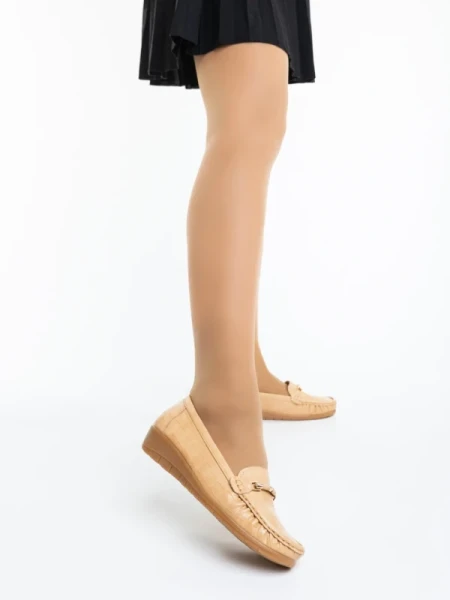 Camelida sötét bézs női félcipő ökológiai bőrből