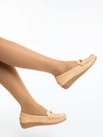 Camelida sötét bézs női félcipő ökológiai bőrből