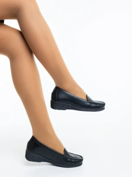 Belora fekete női félcipő ökológiai bőrből