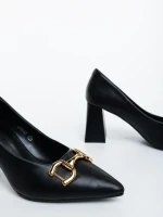 Janilia fekete női magassarkú cipő ökológiai bőrből