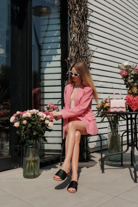 Kaina fekete női papucs ökológiai bőrből