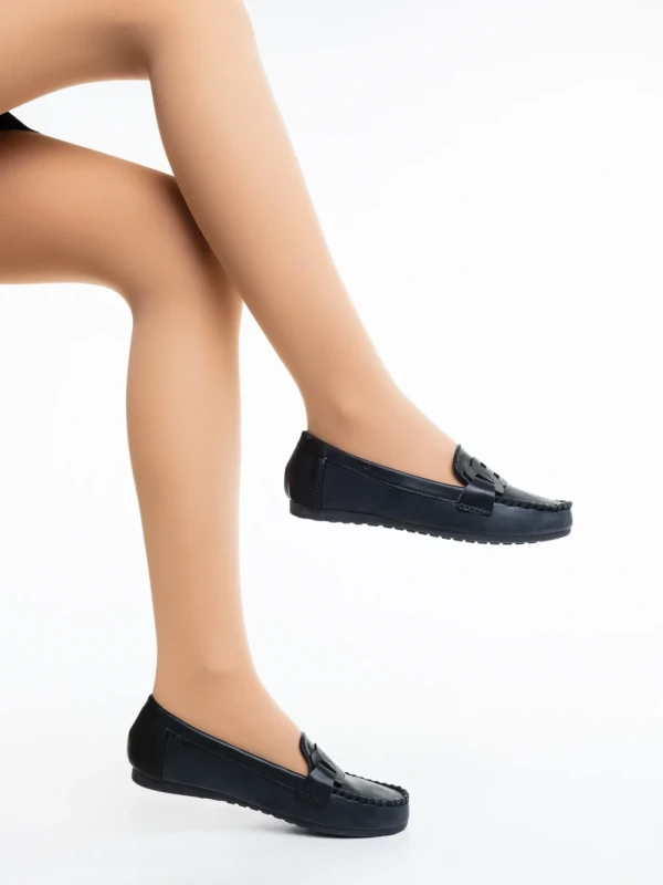 Pamena fekete női félcipő ökológiai bőrből