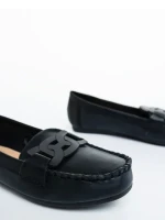 Pamena fekete női félcipő ökológiai bőrből