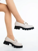 Menda sötét bézs női félcipő ökológiai bőrből