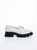 Menda sötét bézs női félcipő ökológiai bőrből