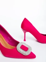 Nomadia rózsaszin női magassarkú cipő textil anyagból