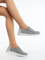 Manara fekete női alkalmi cipő textil anyagból