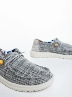 Manara fekete női alkalmi cipő textil anyagból