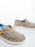 Manara sötét bézs női alkalmi cipő textil anyagból