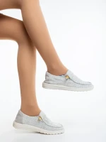 Manara világos bézs női alkalmi cipő textil anyagból