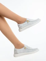 Manara világos bézs női alkalmi cipő textil anyagból