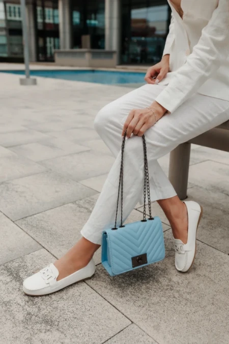 Pamena fehér női félcipő ökológiai bőrből