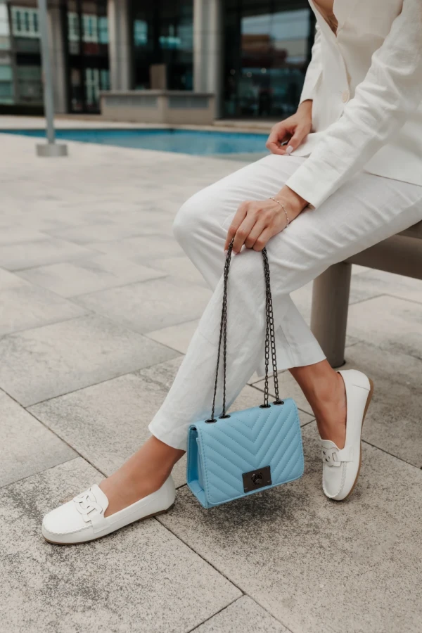 Pamena fehér női félcipő ökológiai bőrből