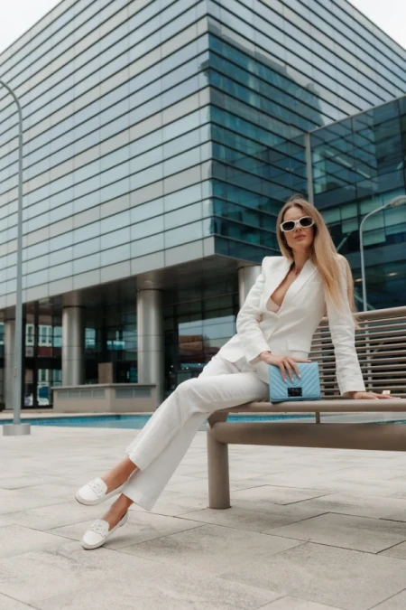 Pamena fehér női félcipő ökológiai bőrből