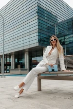 Pamena fehér női félcipő ökológiai bőrből