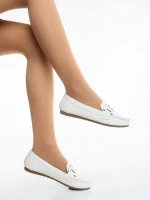 Pamena fehér női félcipő ökológiai bőrből