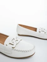 Pamena fehér női félcipő ökológiai bőrből