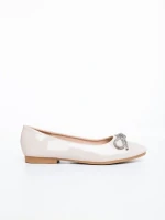 Ativa bézs női balerina lakkozott ökológiai bőrből