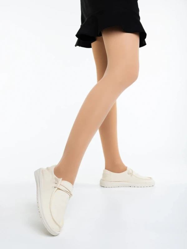 Mirada bézs női alkalmi cipő textil anyagból