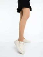 Mirada bézs női alkalmi cipő textil anyagból