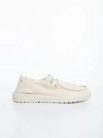 Mirada bézs női alkalmi cipő textil anyagból