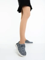 Maziva fekete női alkalmi cipő textil anyagból